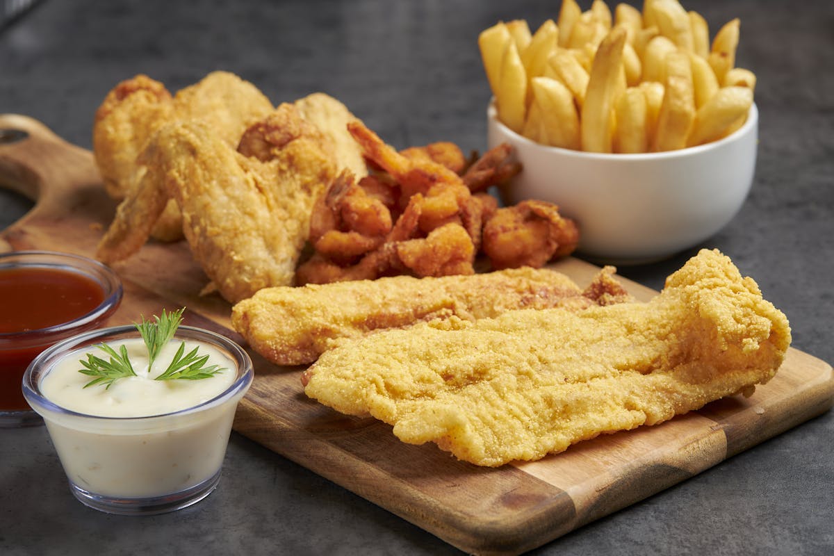 a tray of food on a table